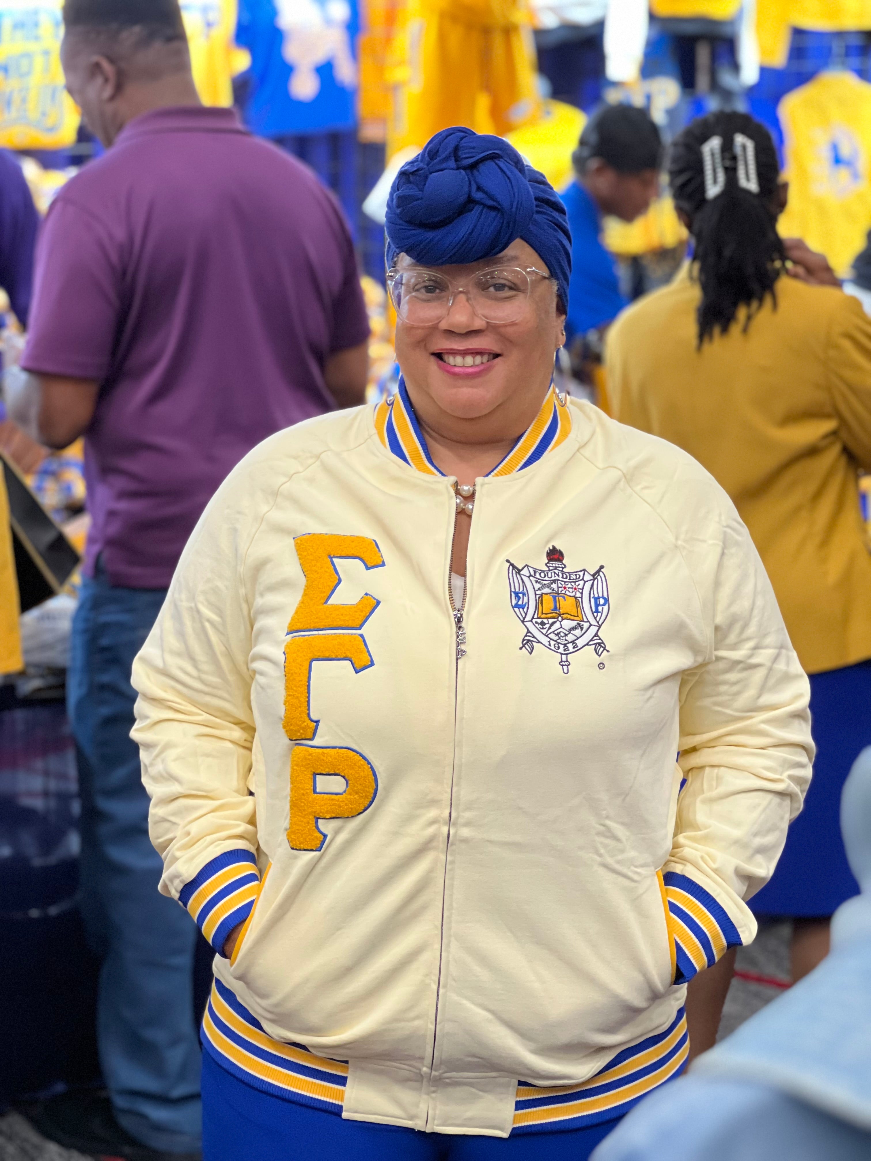 SGRho Cream Fleece Varsity Jacket