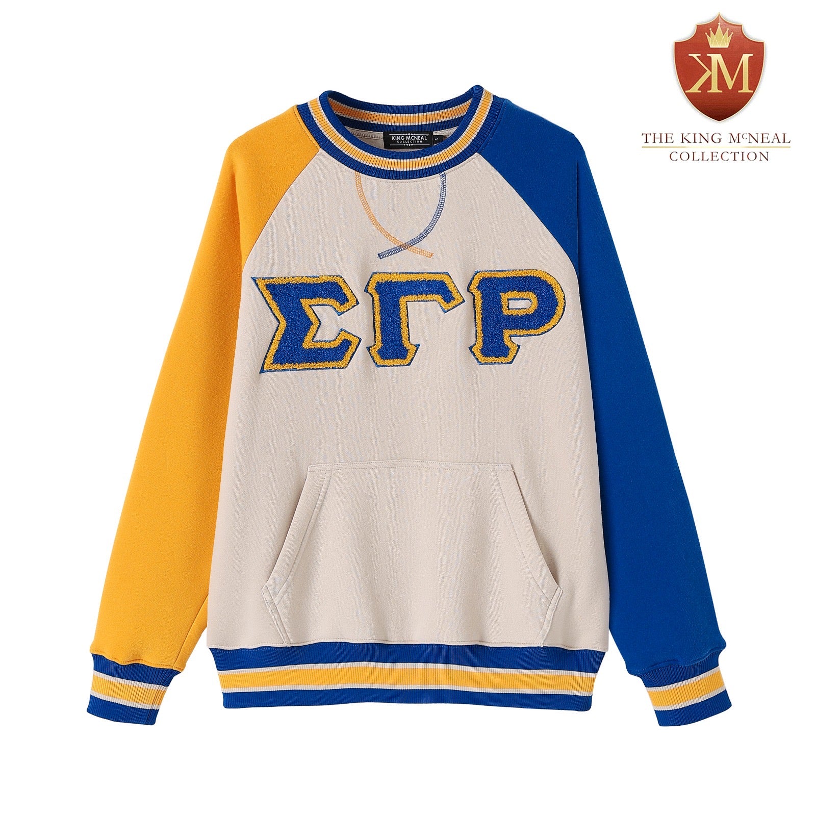 SGRho Neutral Opp Sleeve Chenille Pocket Crewneck