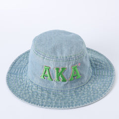 AKA Denim Green Stitch Boonie Hat