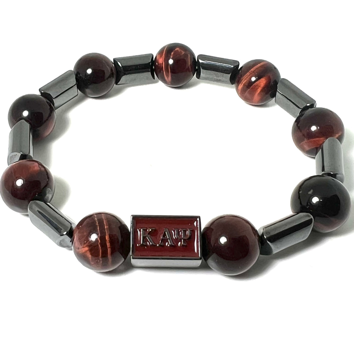 Kappa Crimson and Hematite Rec Bracelet