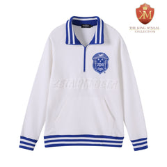 Zeta White Quarter Zip Sweatshirt Unisex