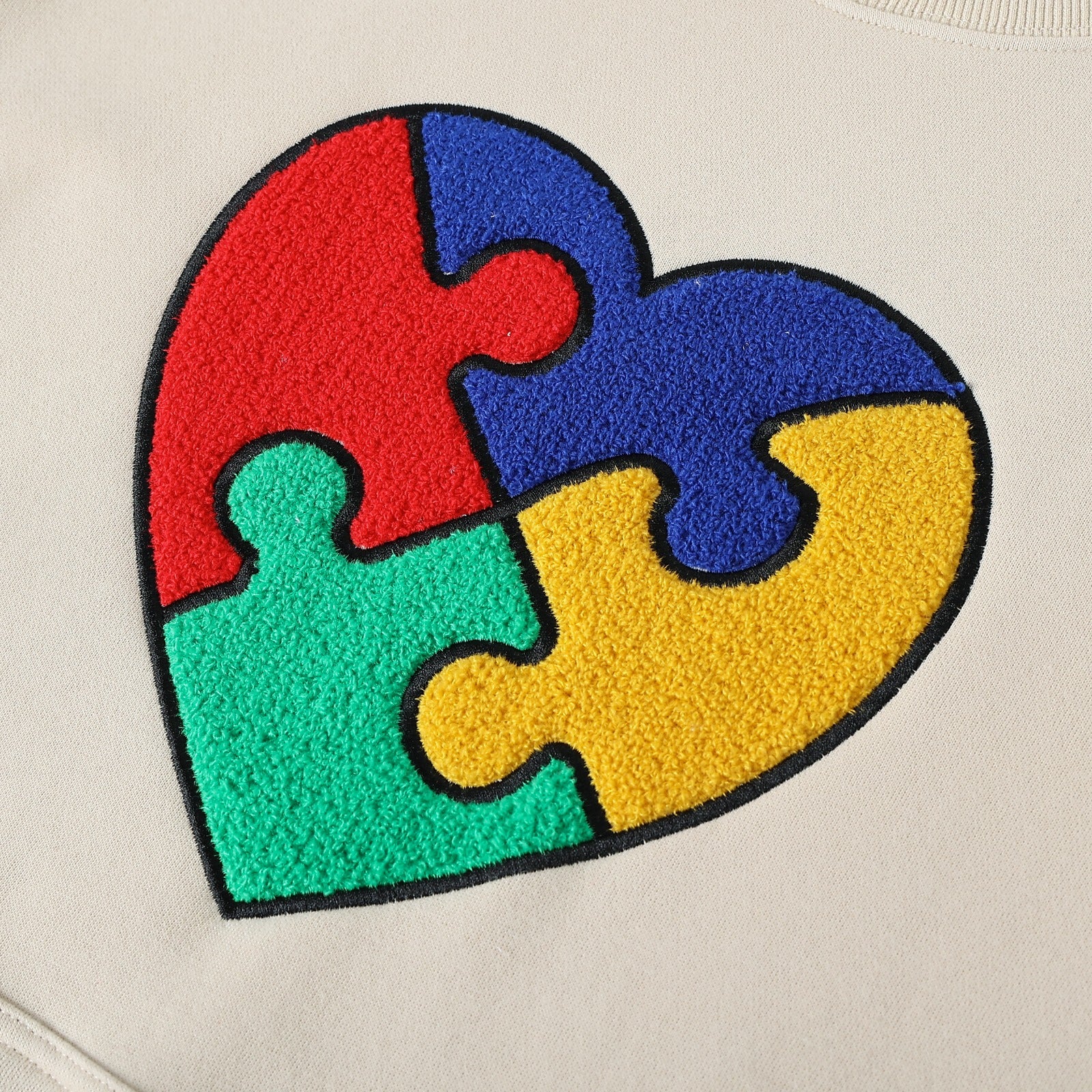 Autism Heart Chenille Crewneck Sweatshirt