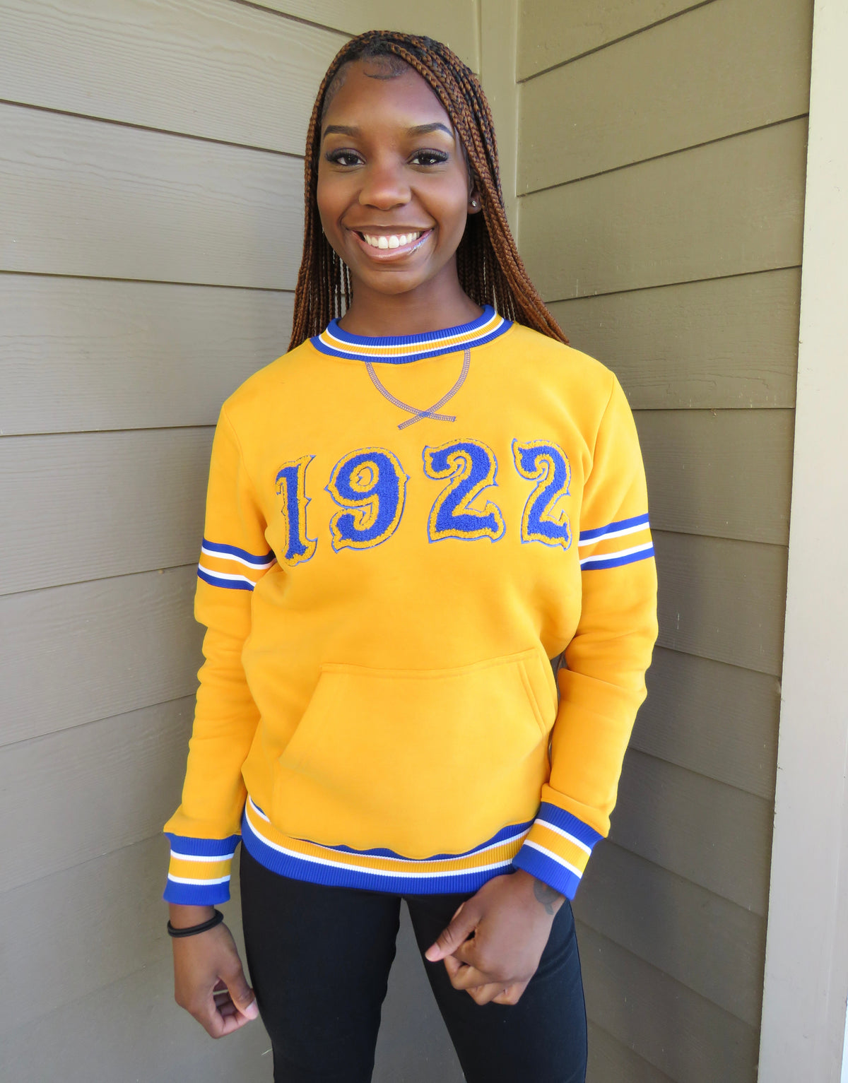 SGRho Gold 1922 Chenille Pocket Crewneck