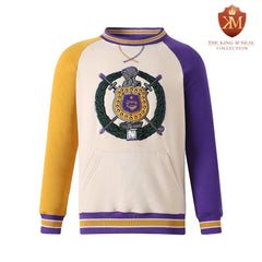 Omega Opposite Sleeve Crest Chenille Crewneck