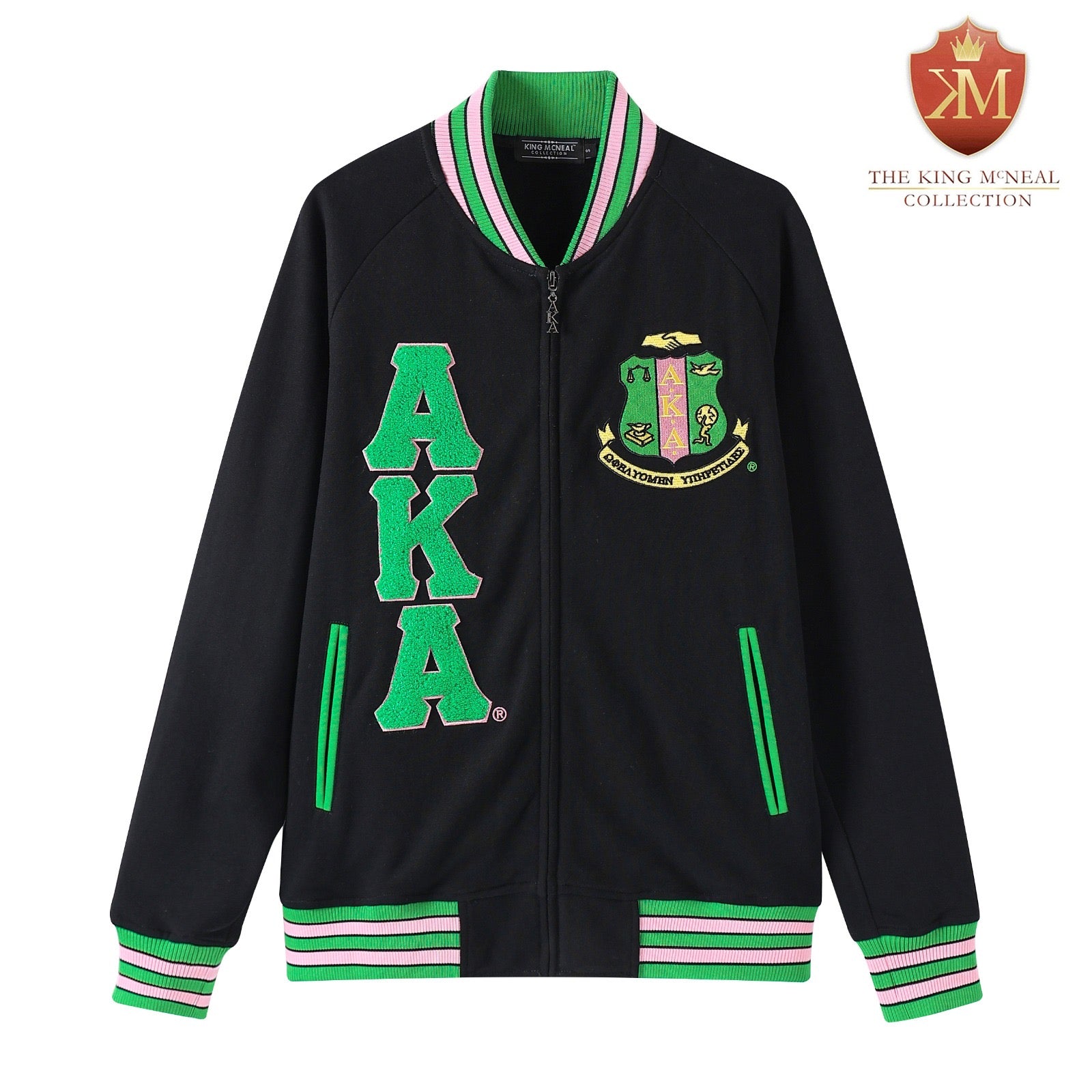 AKA Black Fleece Letterman Jacket (Unisex Size)