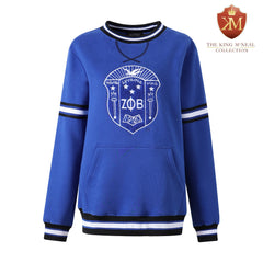 Zeta Blue Crest Chenille Crewneck