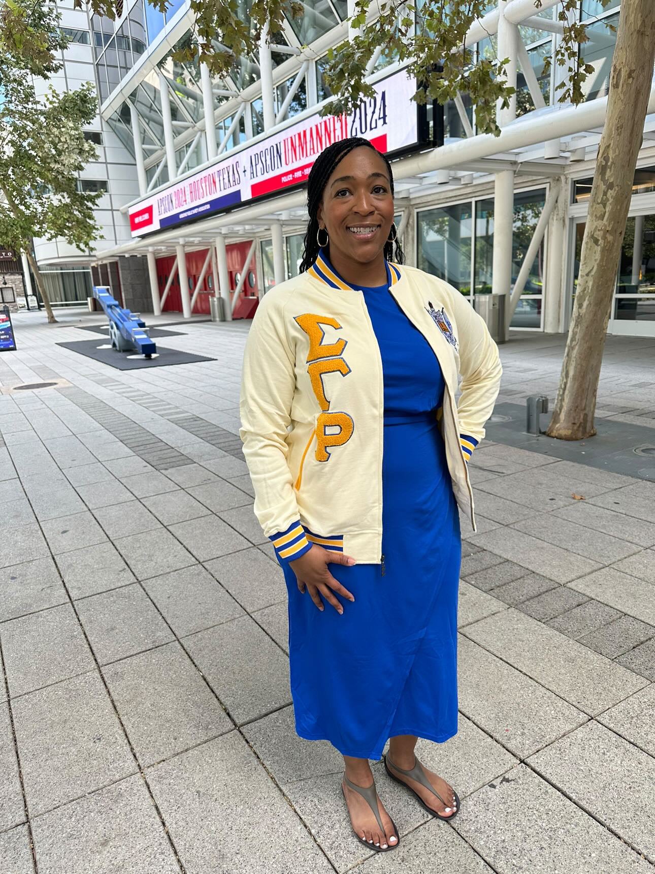 SGRho Cream Fleece Varsity Jacket