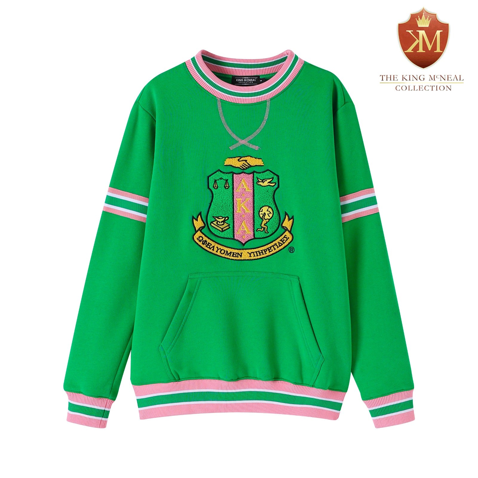 AKA Green Stripe Chenille Crewneck (Unisex Size)