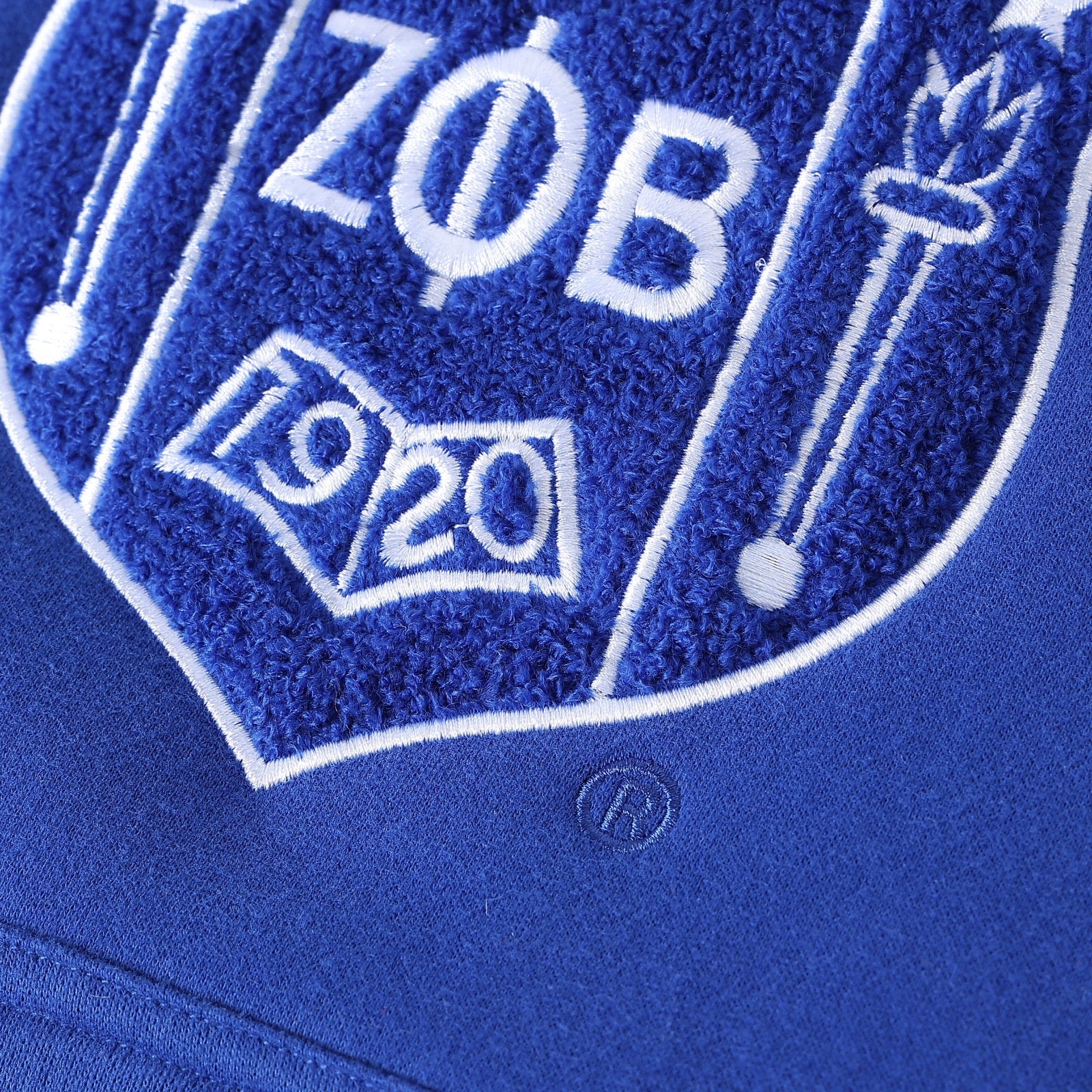 Zeta Blue Crest Chenille Crewneck