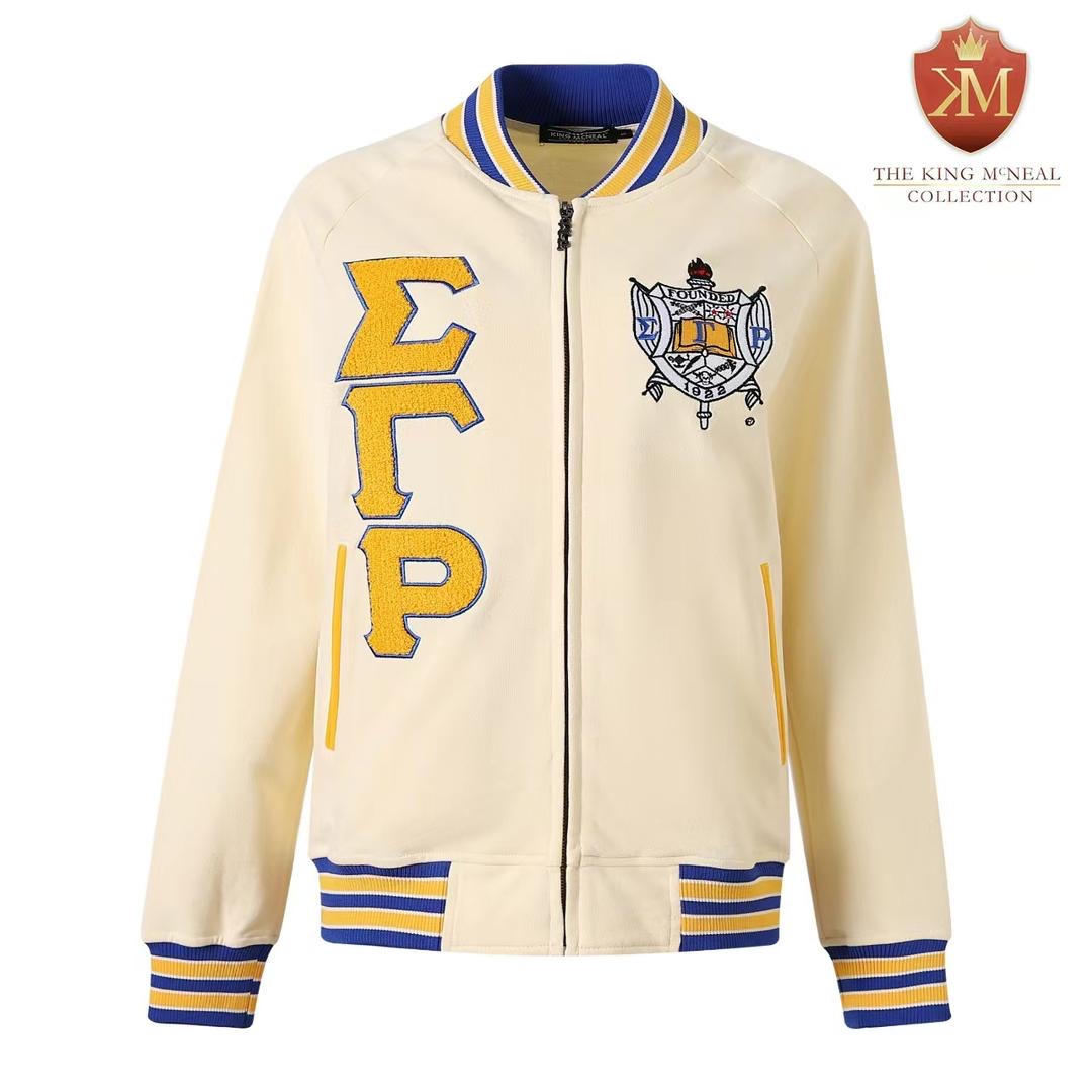 SGRho Cream Fleece Varsity Jacket