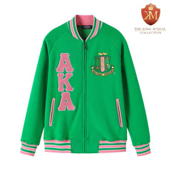 AKA Green Fleece Letterman Jacket (Unisex Size)