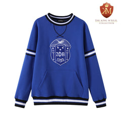 Zeta Blue Crest Chenille Crewneck