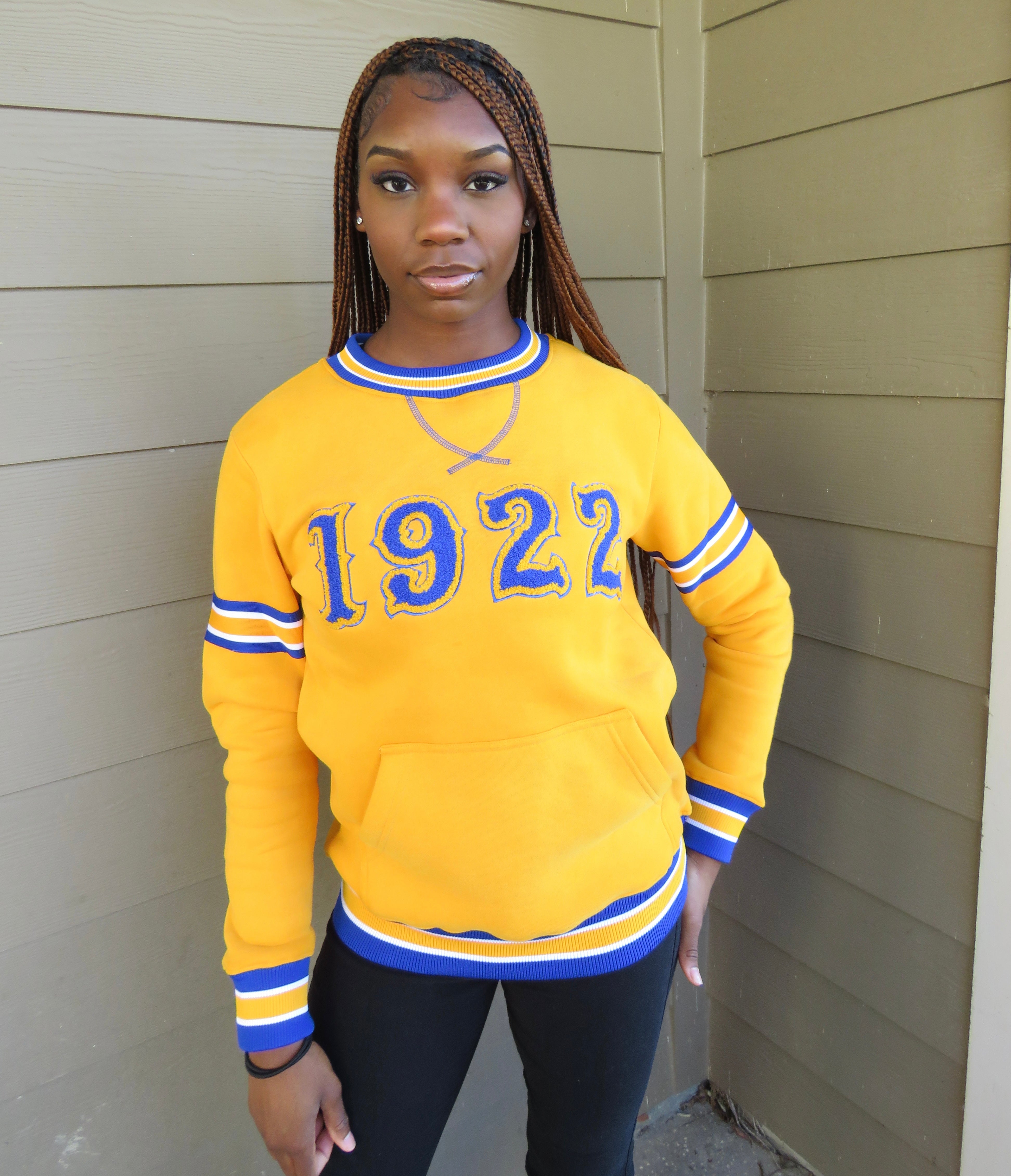 SGRho Gold 1922 Chenille Pocket Crewneck