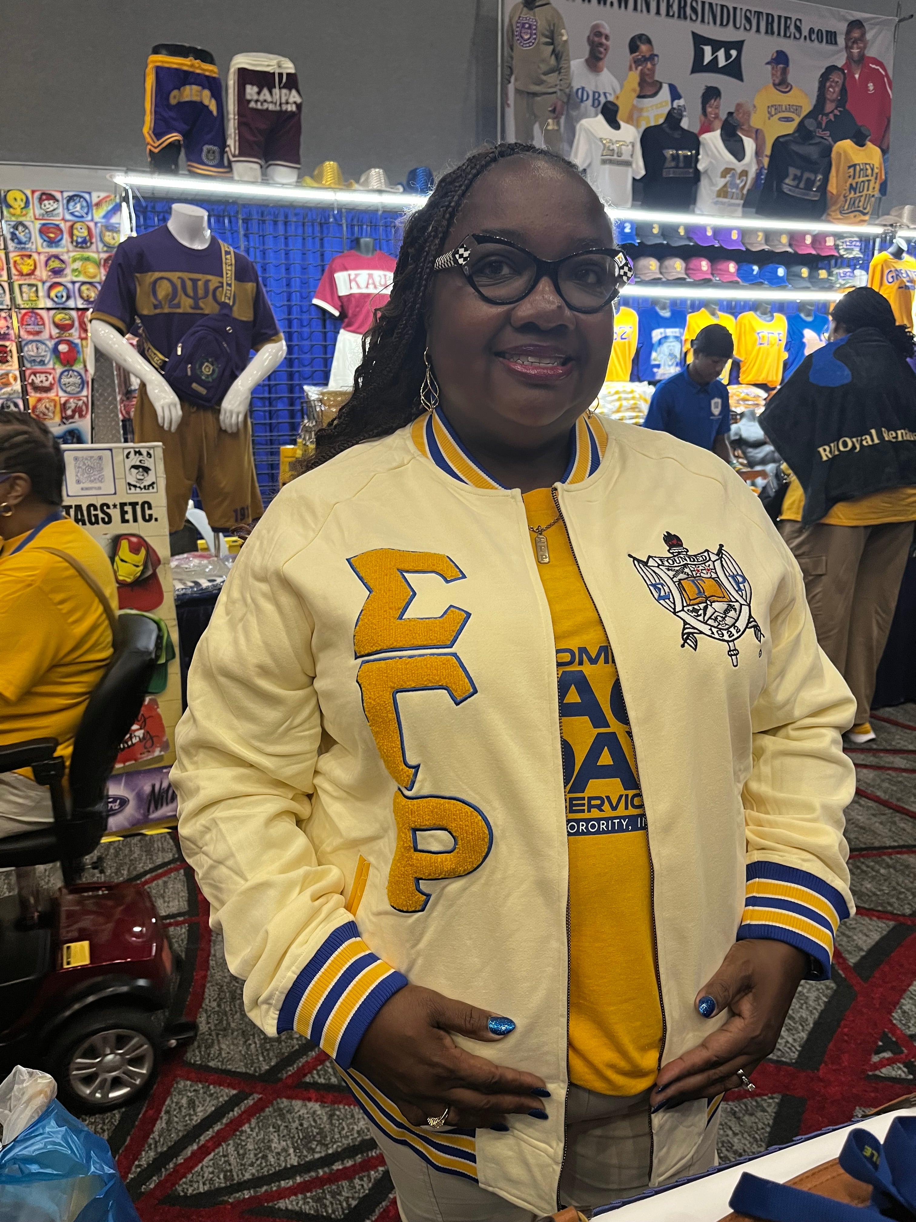 SGRho Cream Fleece Varsity Jacket