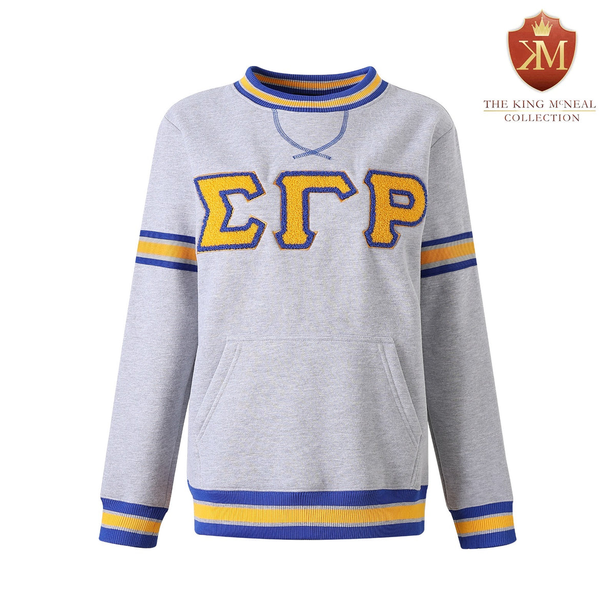 SGRho Grey Chenille Pocket Crewneck