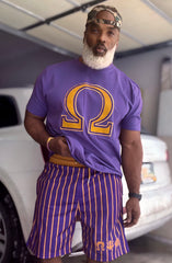 Omega Purple Pinstripe Baseball Shorts