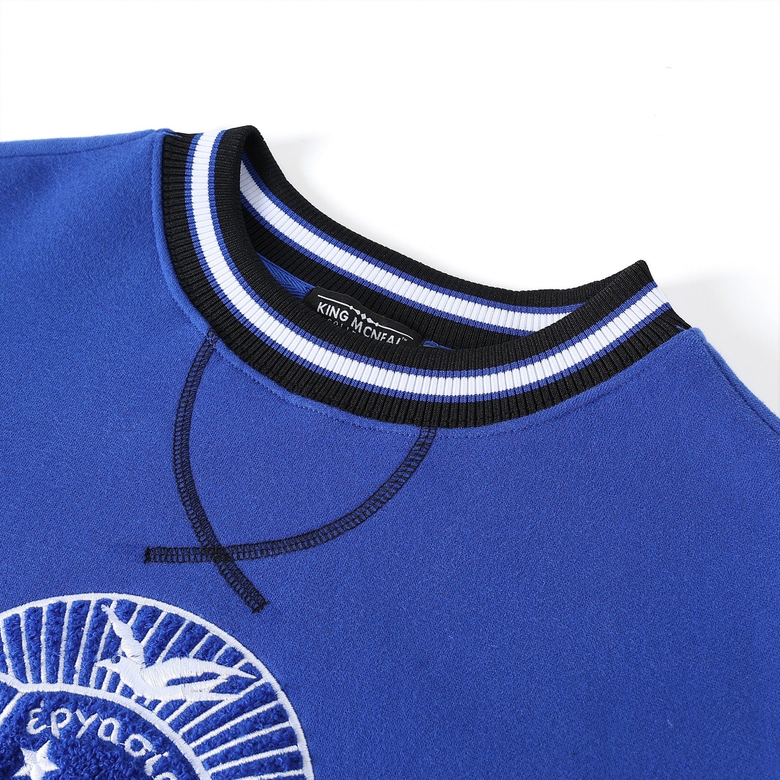 Zeta Blue Crest Chenille Crewneck