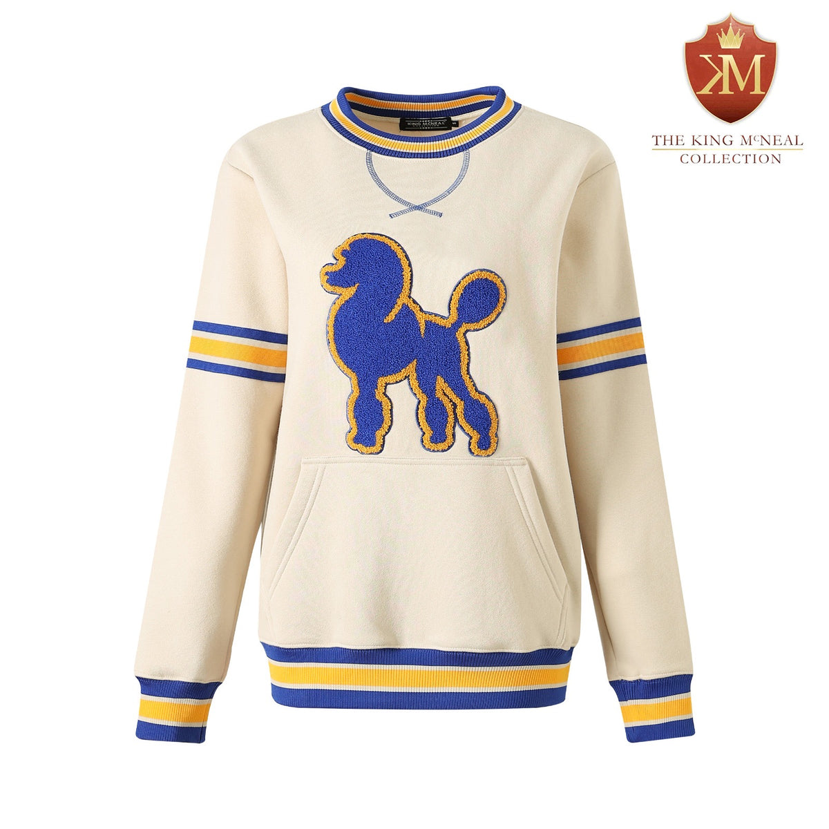 SGRho Poodle Neutral Chenille Pocket Crewneck