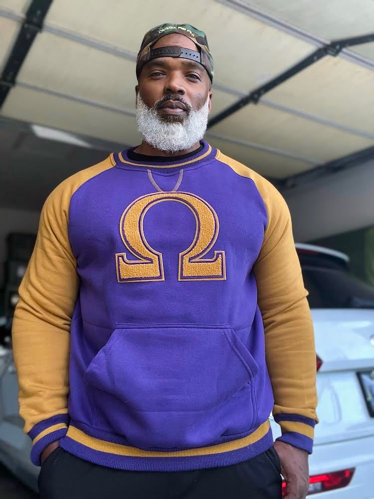 Omega Purple Ω Chenille Crewneck