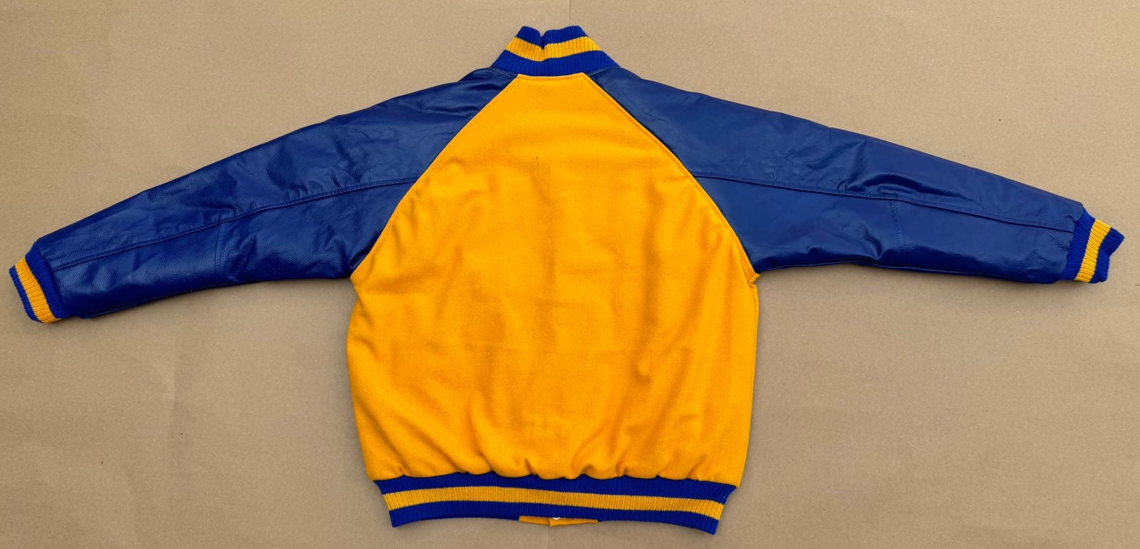 SGRho Gold Wool and Leather Letterman Jacket