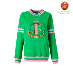 AKA Green Stripe Chenille Crewneck (Unisex Size)