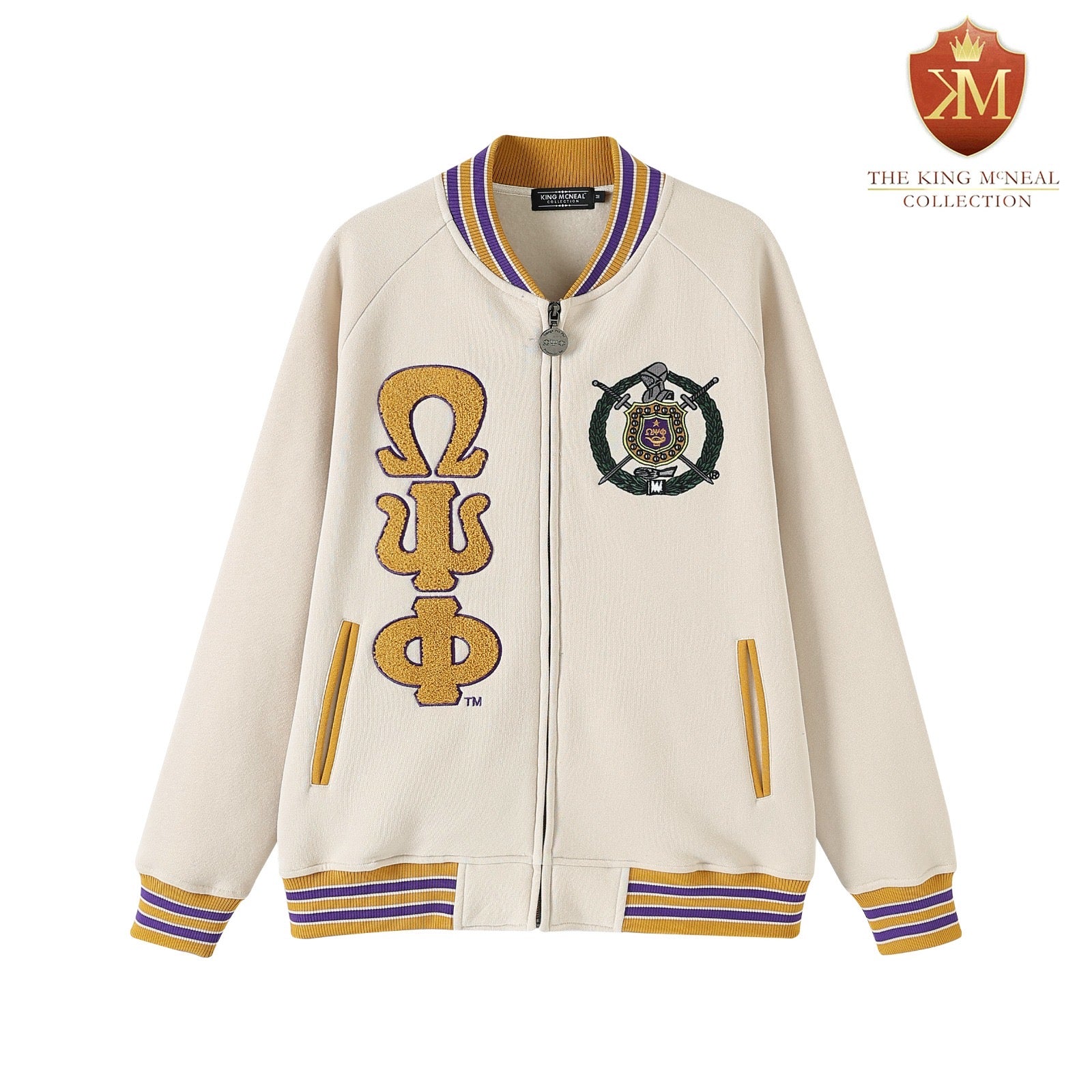 Omega Neutral Varsity Fleece Jacket