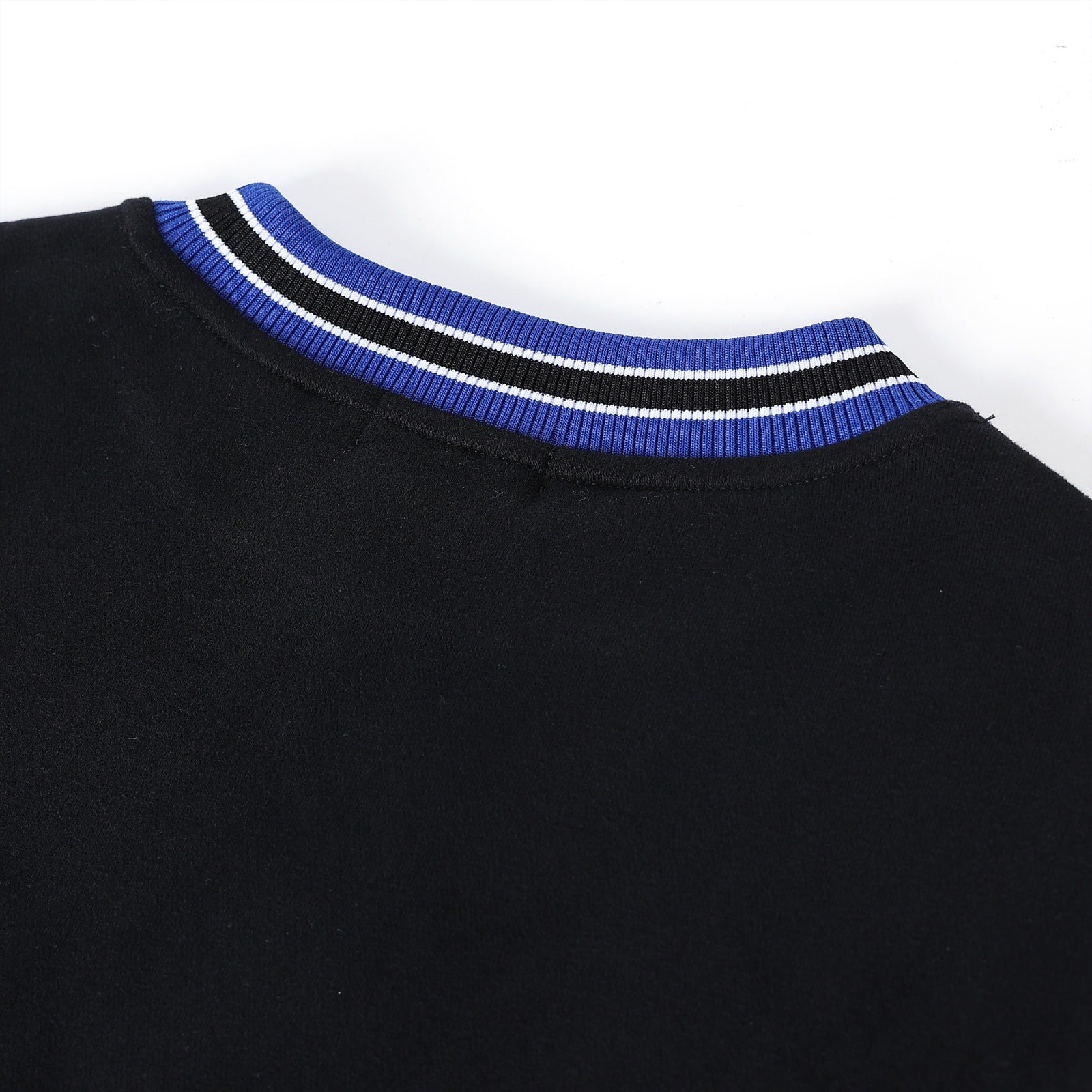 Zeta Black Striped Crest Chenille Crewneck (Unisex Size)