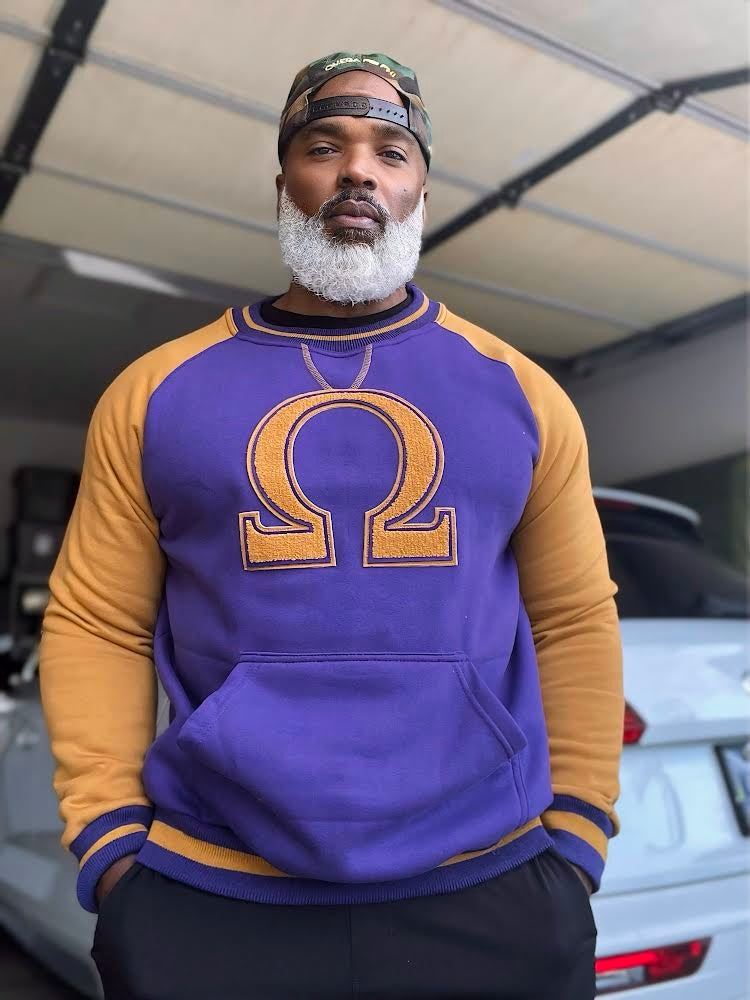 Omega Purple Ω Chenille Crewneck