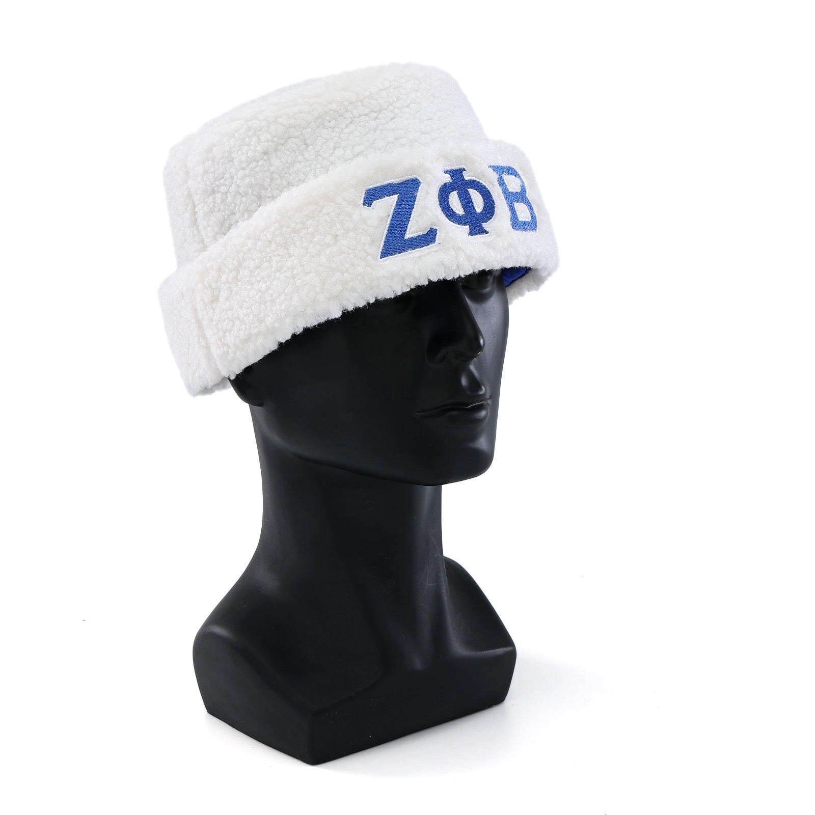 Zeta White Sherpa Beanie Hat