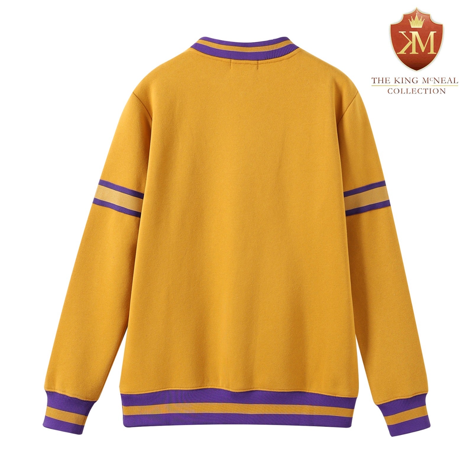 Omega Gold Stripe Letter Chenille Crewneck