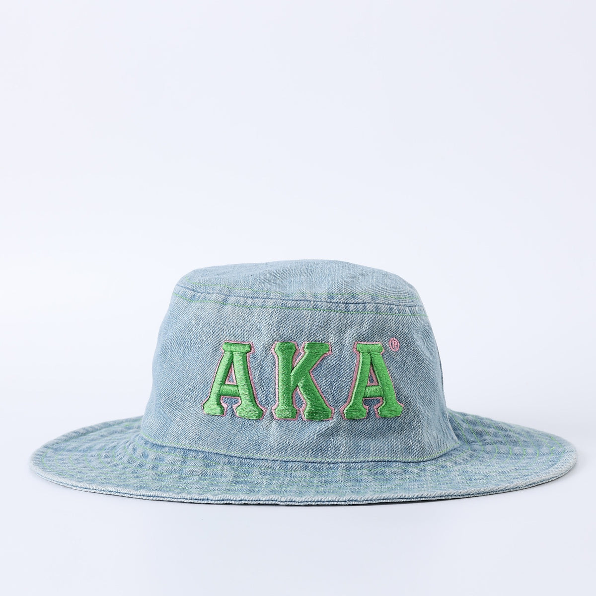 AKA Denim Green Stitch Boonie Hat