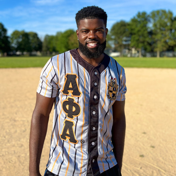 Omega Gold Pinstripe Button Up Baseball Jersey