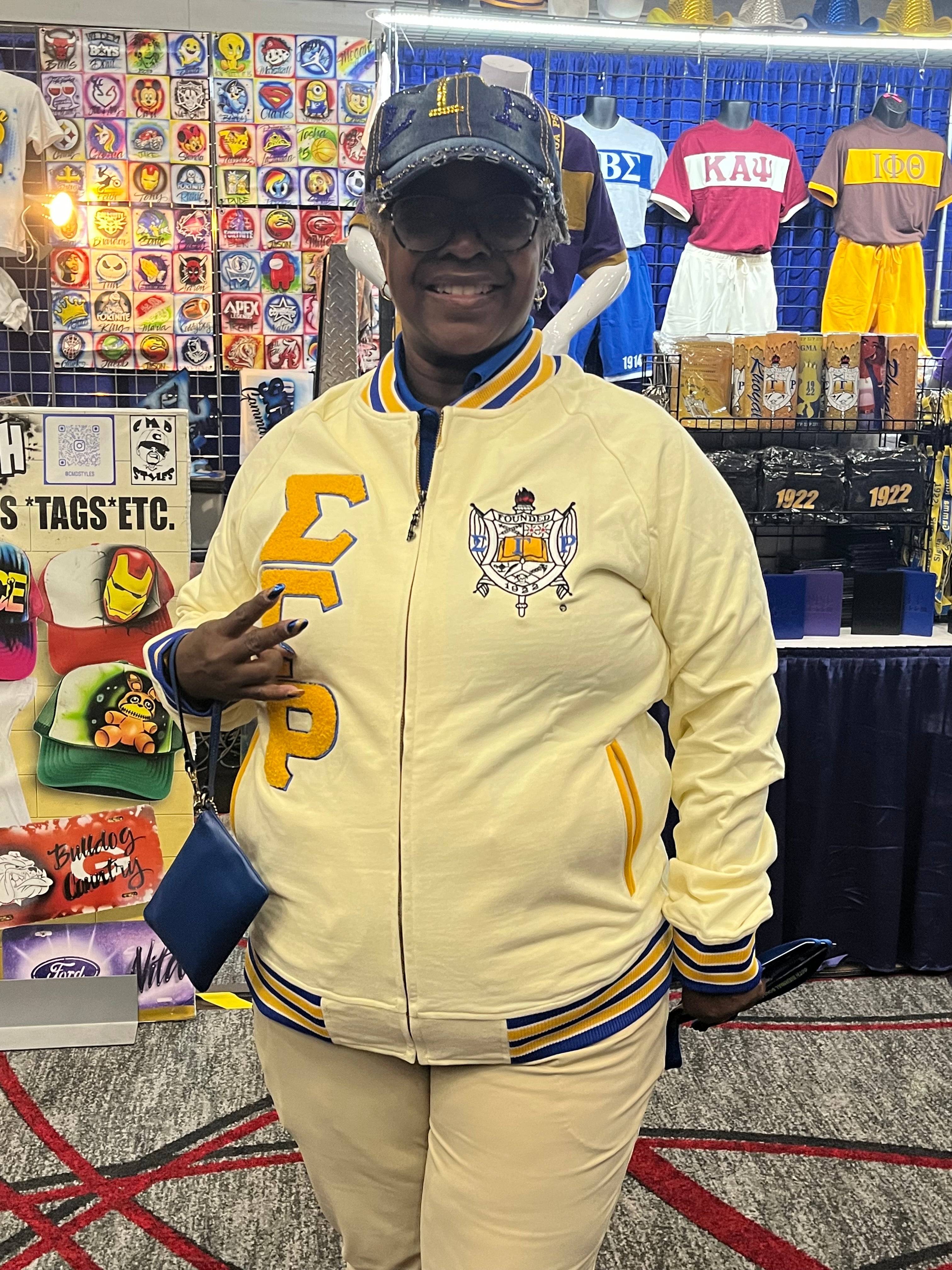 SGRho Cream Fleece Varsity Jacket