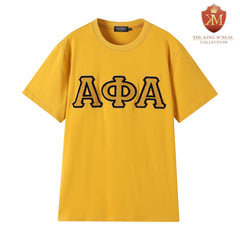 Alpha Premium Old Gold Chenille letter T-Shirt