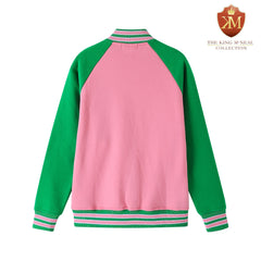 AKA Pink Fleece Letterman Jacket (Unisex Size)