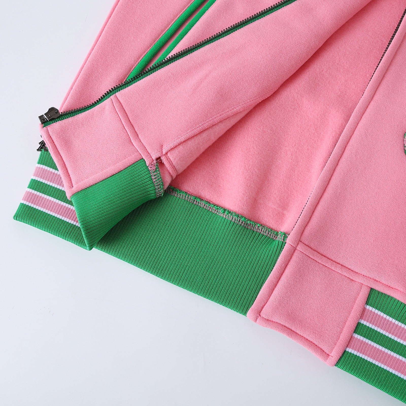 AKA Pink Fleece Letterman Jacket (Unisex Size)