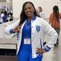 Zeta White Satin Bomber Jacket Custom Ribbon And Lining