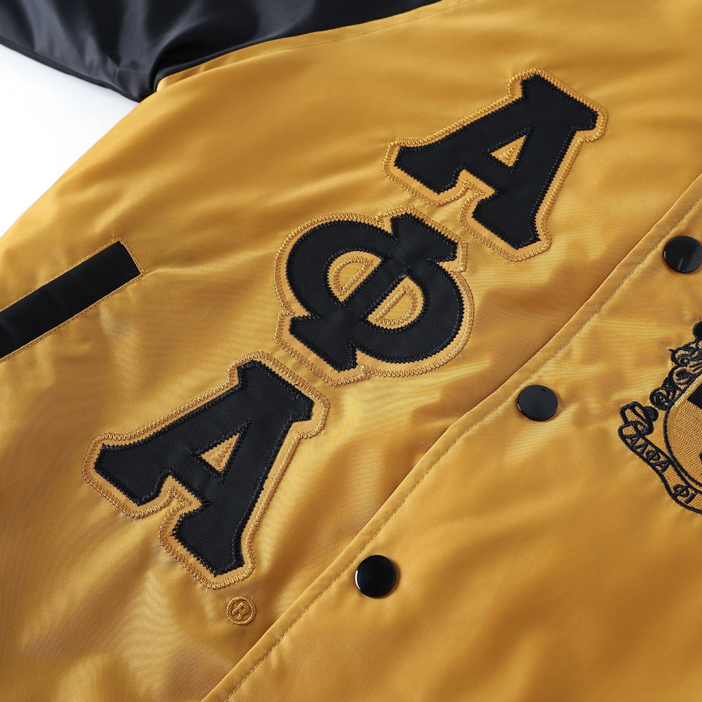 Alpha Old Gold Bomber Jacket Custom Lining – The King McNeal Collection