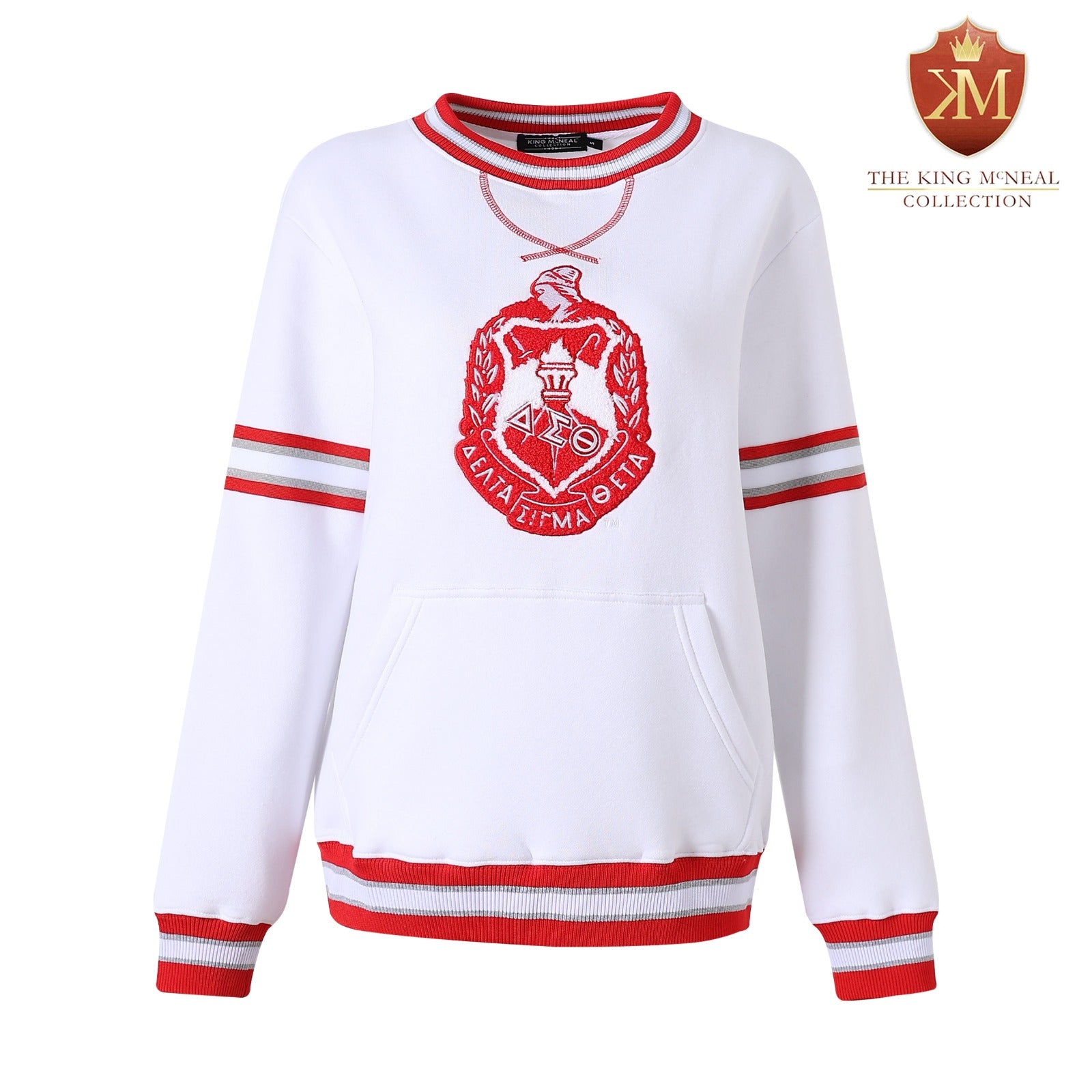 DST White Crest Striped Chenille Crewneck (Unisex Size)