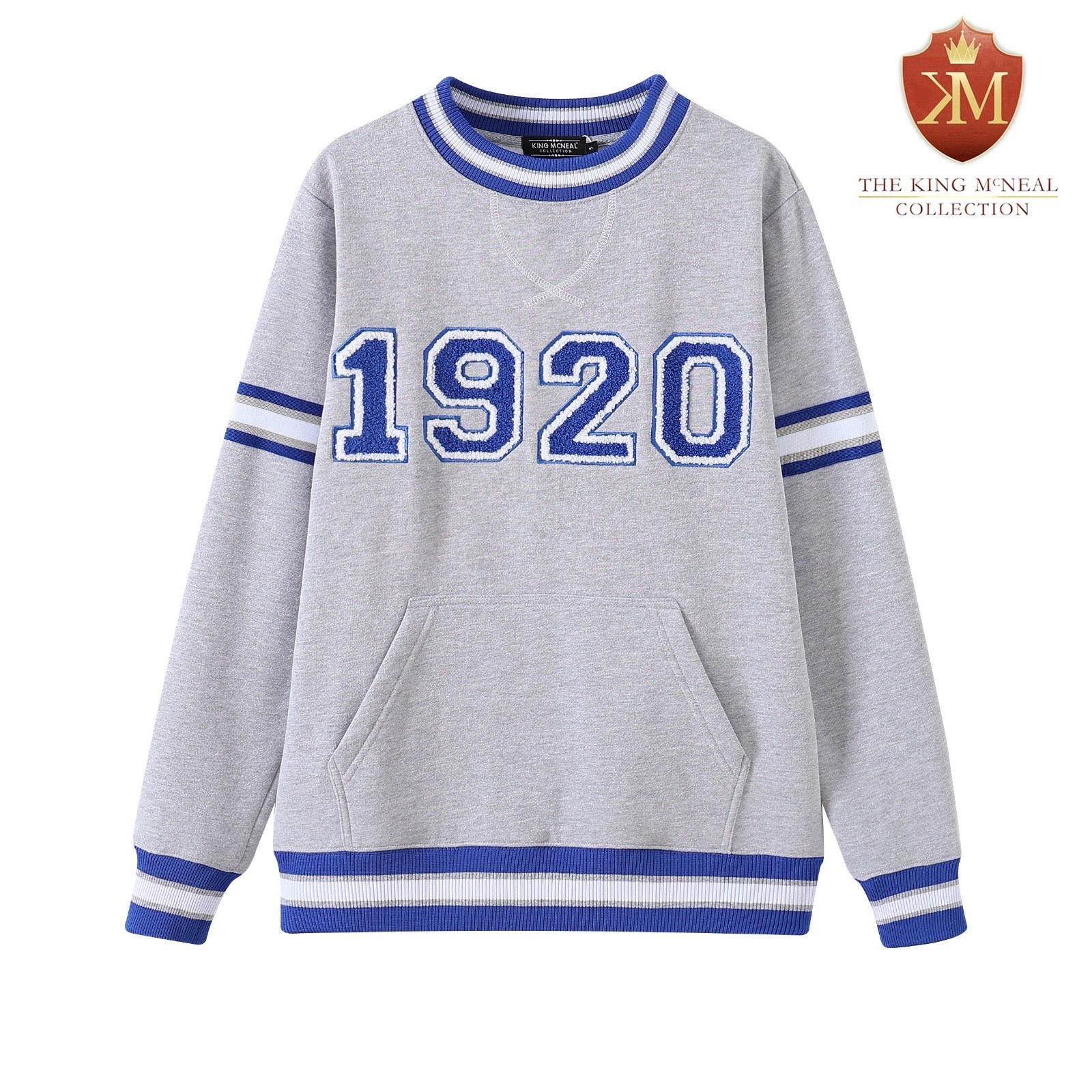 Zeta Phi Beta Grey 1920 Chenille Crewneck