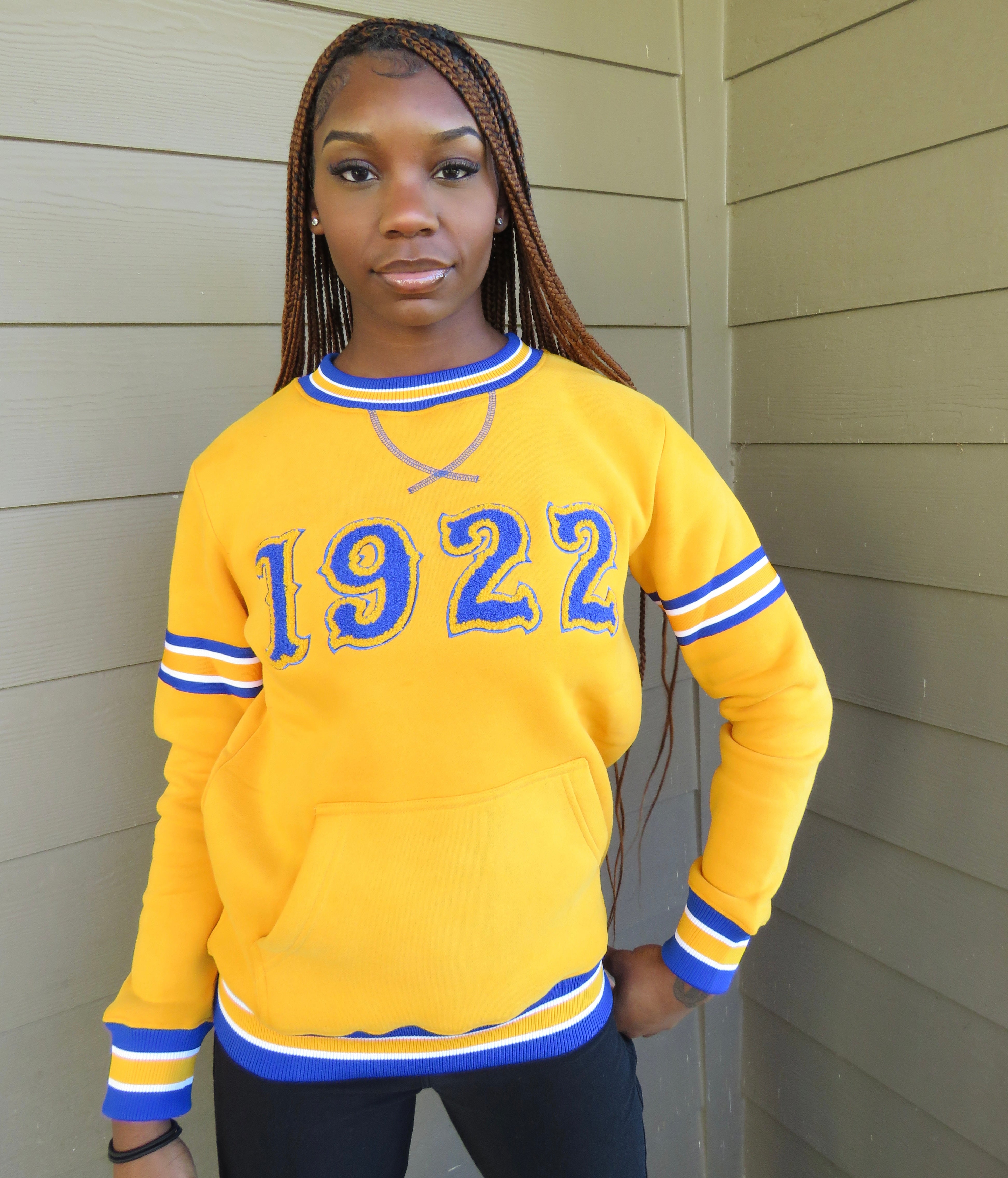 SGRho Gold 1922 Chenille Pocket Crewneck