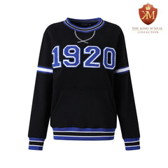 Zeta Phi Beta Black 1920 Chenille Crewneck