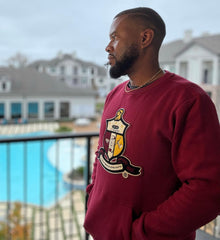 Kappa Krimson & Kream Crest Chenille Pocket Crewneck