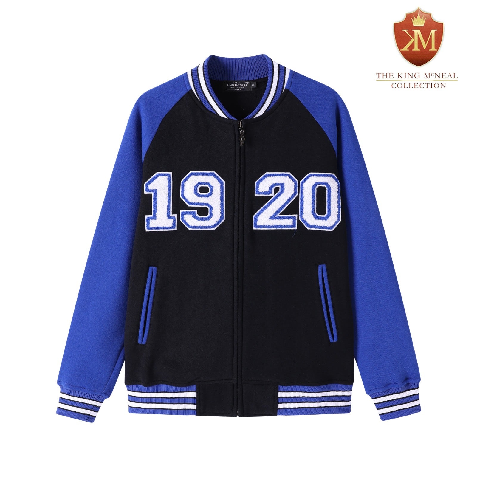 Zeta Black 1920 Varsity Fleece Jacket