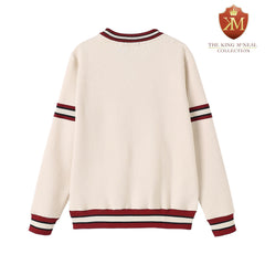 DST Crimson & Cream Crest Pocket Chenille Crewneck