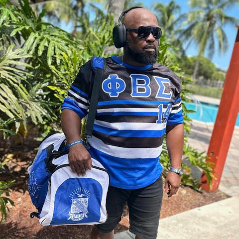 Black Phi Beta Sigma Pinstripe Baseball Jersey