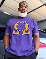 Omega Premium Purple Chenille Letter T-shirt