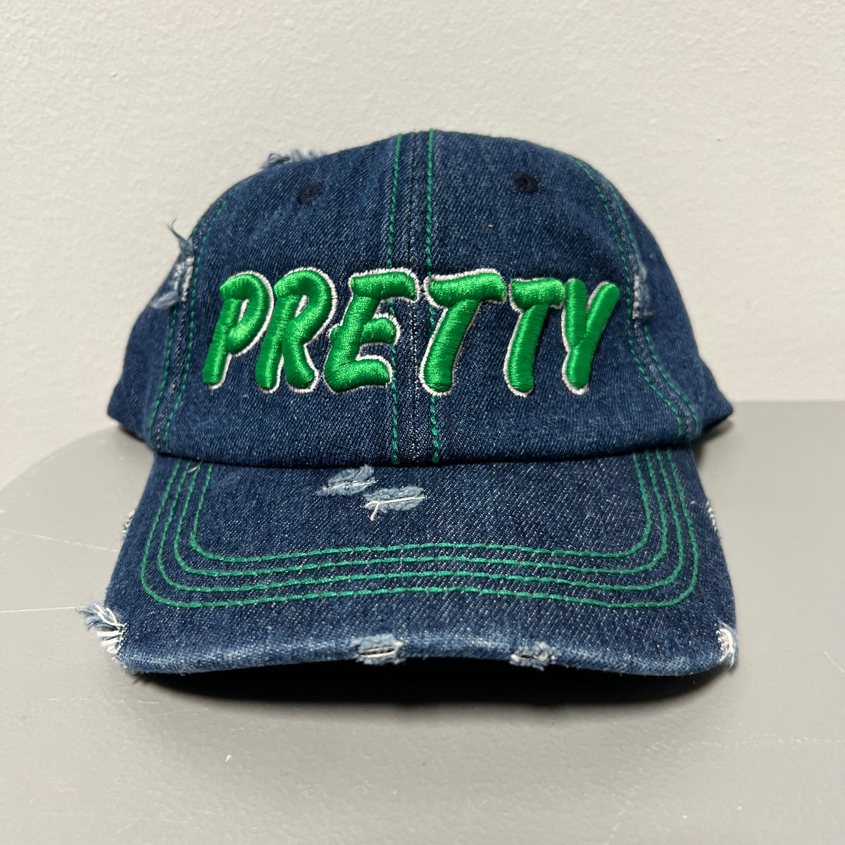 “PRETTY GIRL” Dark Denim Washed Hat