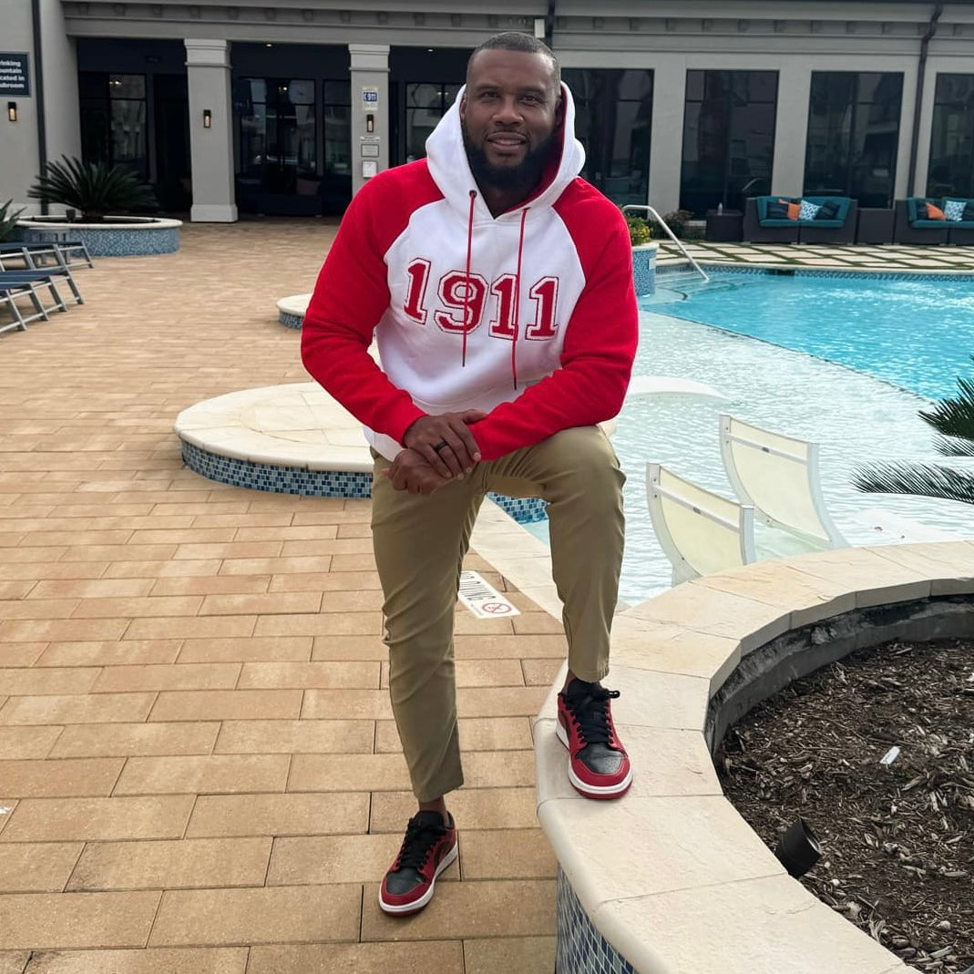 1911 Kappa Red/White Chenille Hoodie