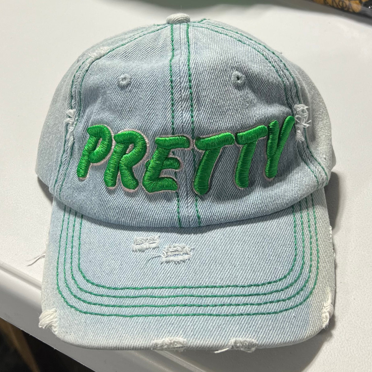 “PRETTY GIRL” Light Denim Washed Hat